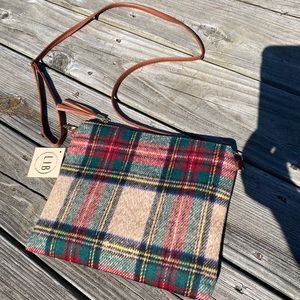 Jen&Co plaid crossbody/clutch, never used